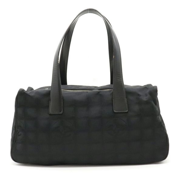 Chanel Shoulder Bag Shawl Mini Boston Nylon Leather Black - Picture 1 of 7